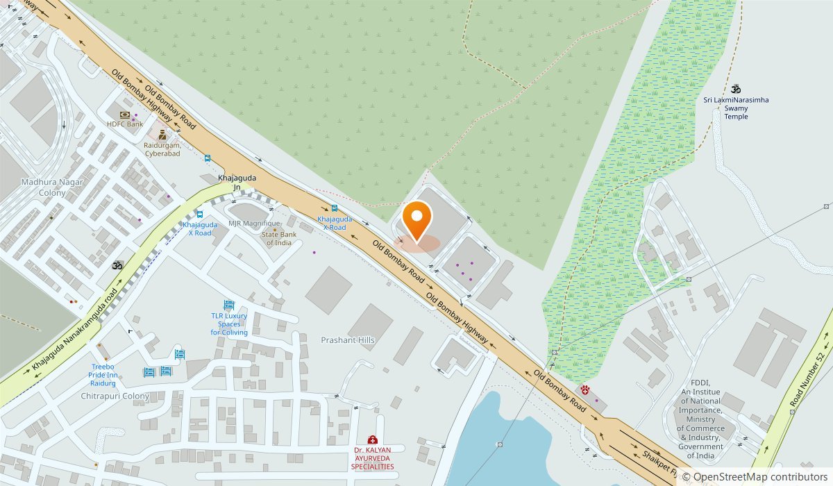 Map: UltraCorr IT office at Sandhya Techno-1, Raidurg, Hyderabad
